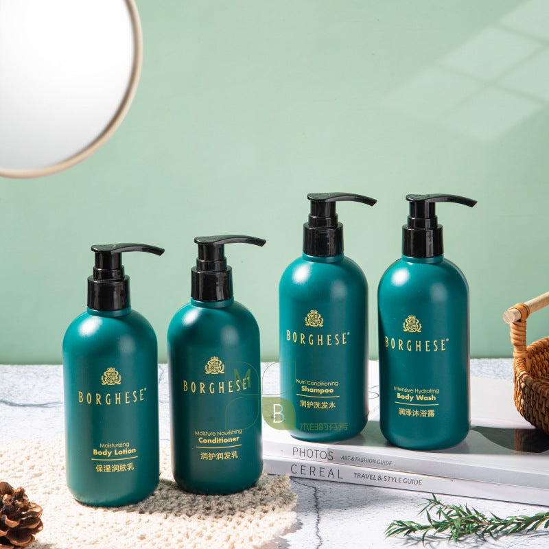 Crowne Plaza Hotel Shampoo & Shower Gel & Conditioner & Body Lotion 300ML BORGHESE