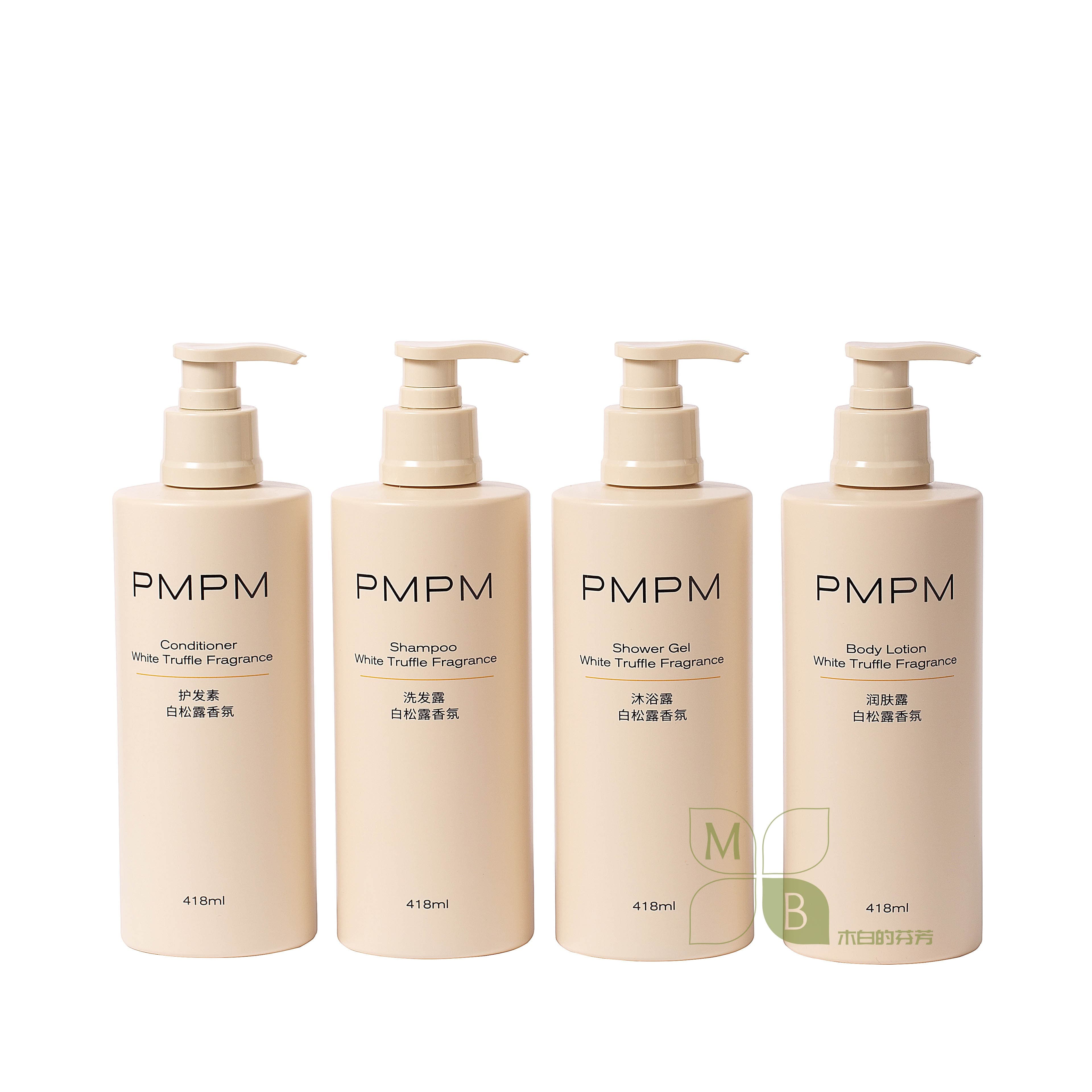 PMPM White Truffle Fragrance Shampoo & Shower Gel & Conditioner & Body Lotion 418ML