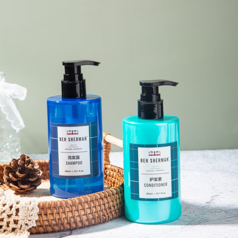 two bottles of BEN SHERMAN hotel shampoo and conditioner 300ml.