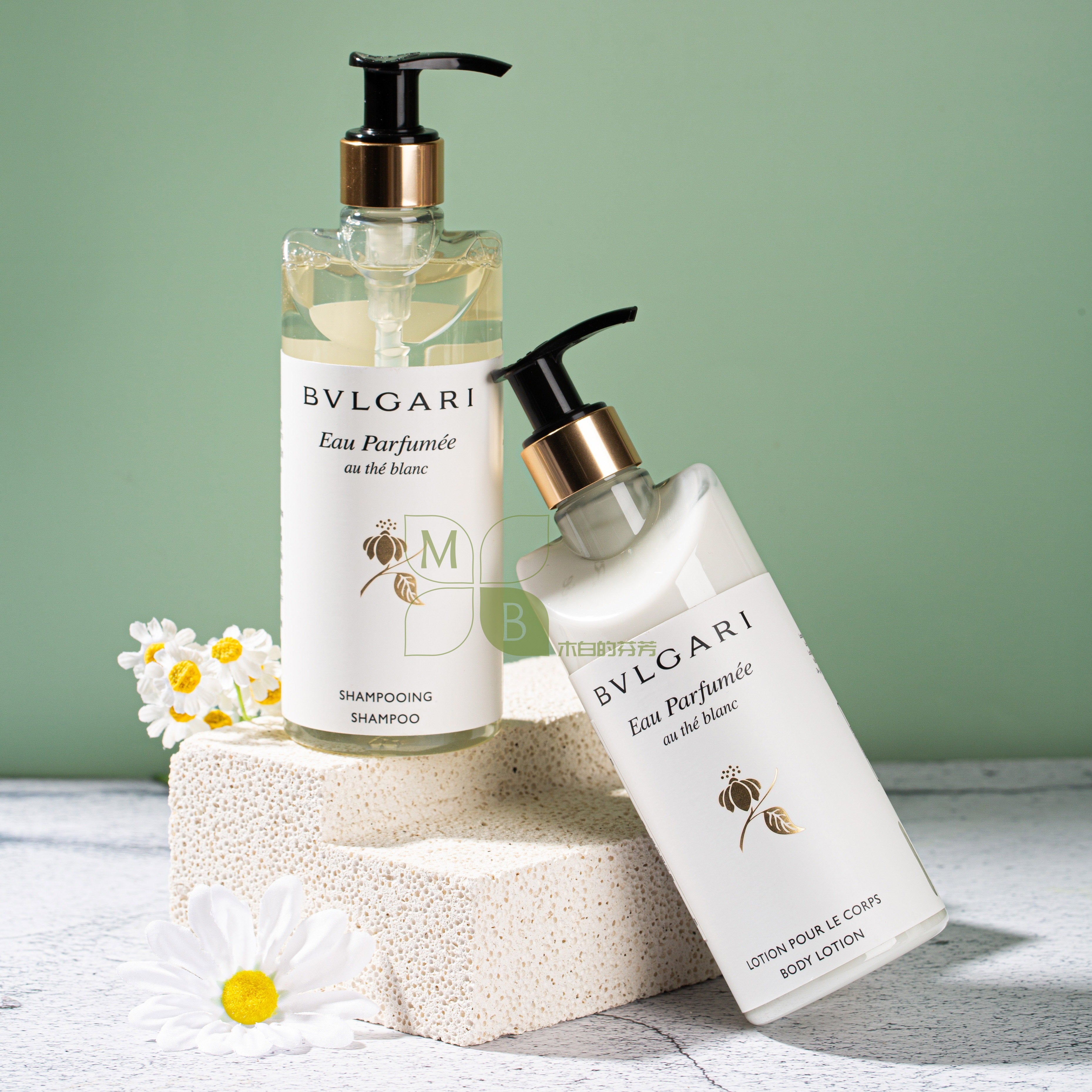 BVLGARI Shampoo & Conditioner & Body Lotion & Shower Gel & Hand Wash & Hand Lotion White Tea 300ML