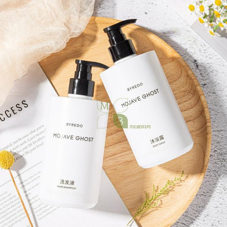 BYREDO body lotion, BYREDO MOJAVE GHOST, BYREDO Shampoo, hotel-shampoo-conditioner