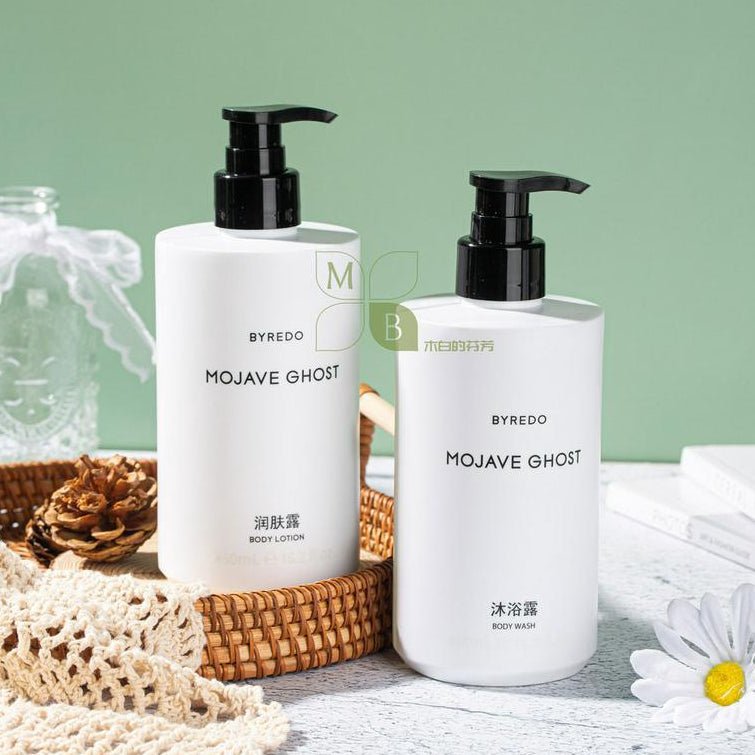BYREDO body lotion, BYREDO MOJAVE GHOST, BYREDO Shampoo, hotel-shampoo-conditioner