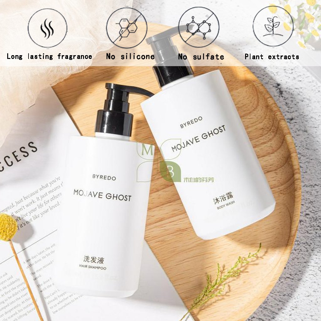 BYREDO body lotion, BYREDO MOJAVE GHOST, BYREDO Shampoo, hotel-shampoo-conditioner