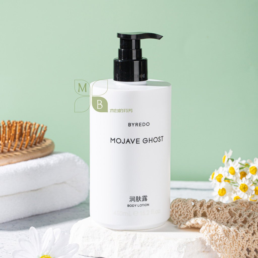 BYREDO body lotion, BYREDO MOJAVE GHOST, BYREDO Shampoo, hotel-shampoo-conditioner