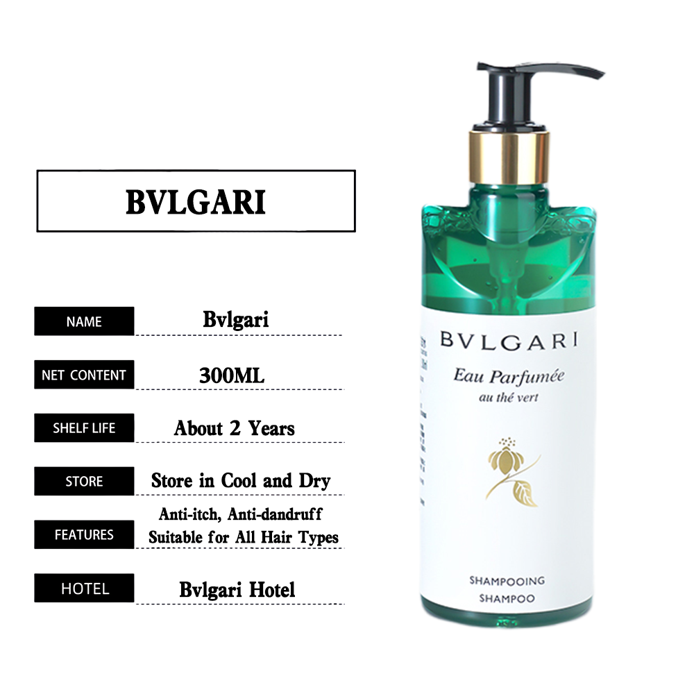 Bvlgari Hotel Shampoo and Shower Gel and Conditioner and Body Lotion and Hand Wash Green Tea Scents 10.1 oz