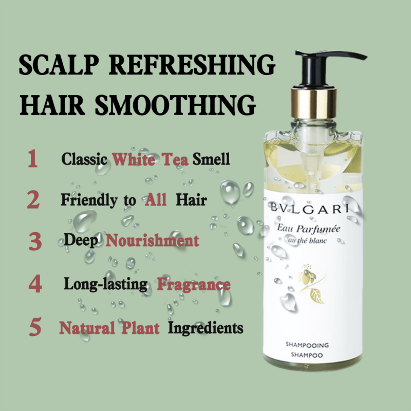 Bvlgari Hotel Shampoo & Shower Gel & Conditioner & Body Lotion & Hand Wash White Tea Scents 300ML