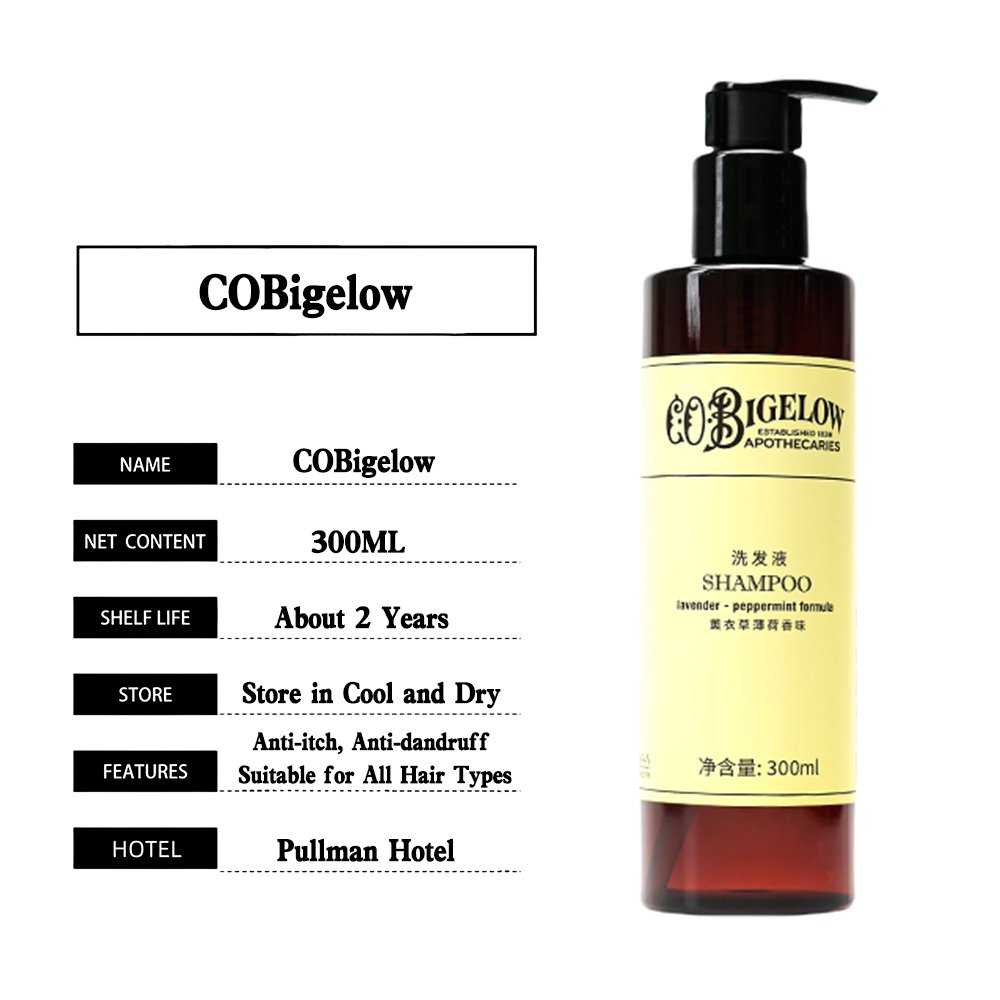 C.O.BIGELOW body lotion, hotel-shampoo-conditioner
