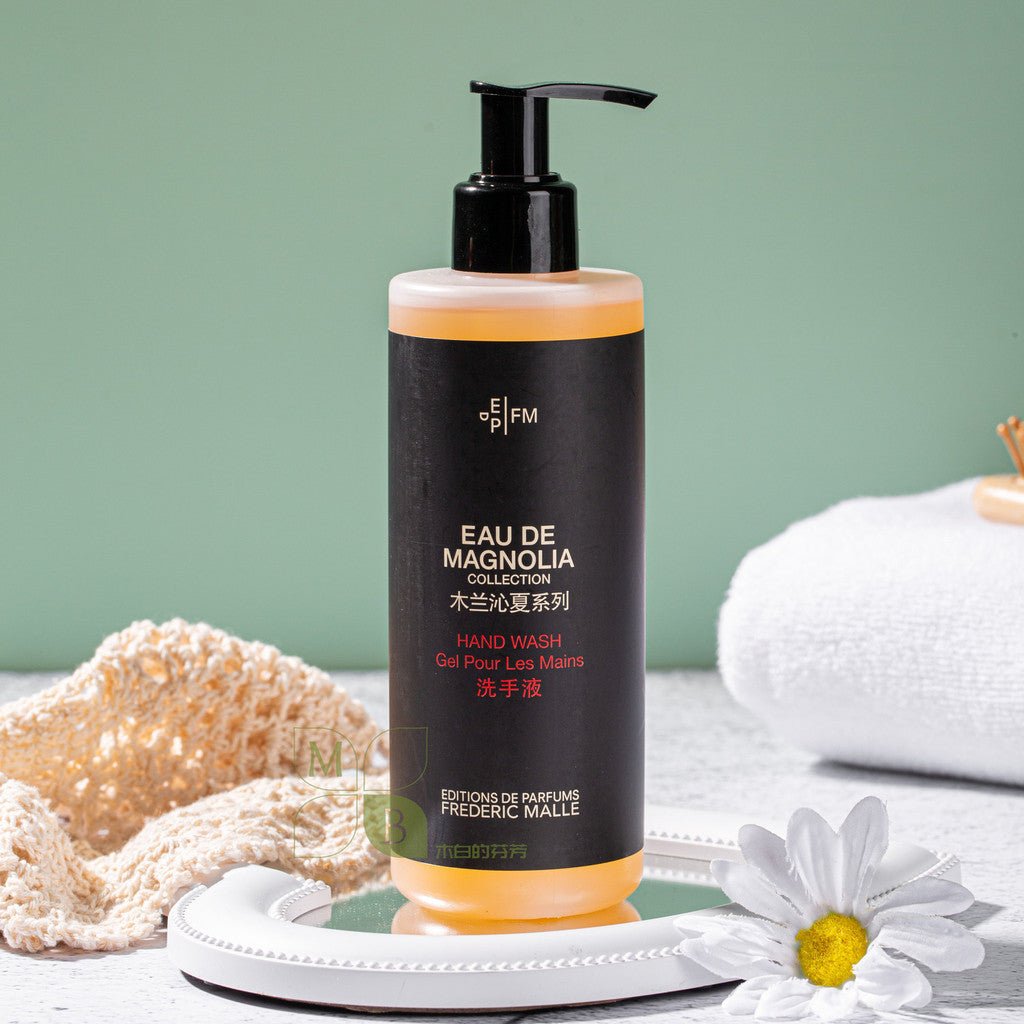 Frederic Malle body lotion, hotel-shampoo-conditioner