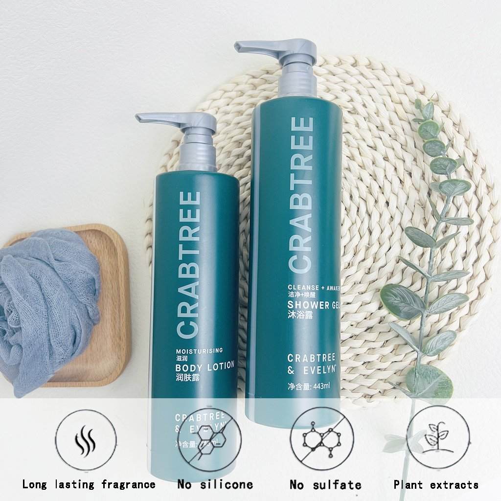 Crabtree and Evelyn body lotion, Hiltion, hotel-shampoo-conditioner
