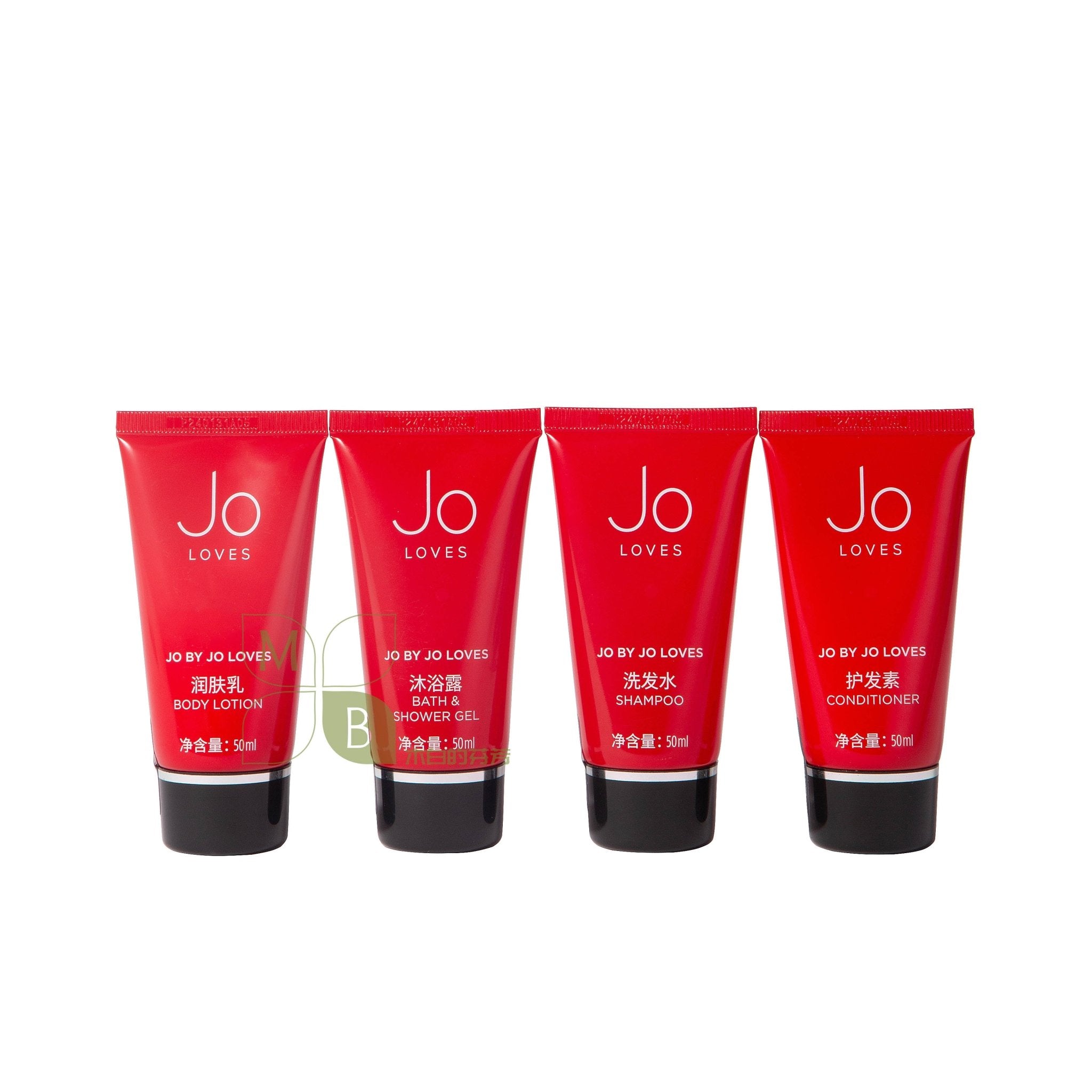JO LOVES Shampoo & Shower Gel & Conditioner & Body Lotion 50Ml 1.7 oz