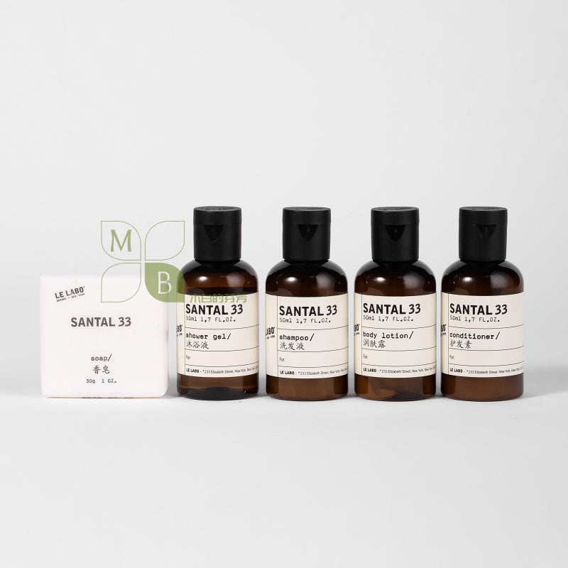 LE LABO SANTAL 33 body lotion, hotel-shampoo-conditioner