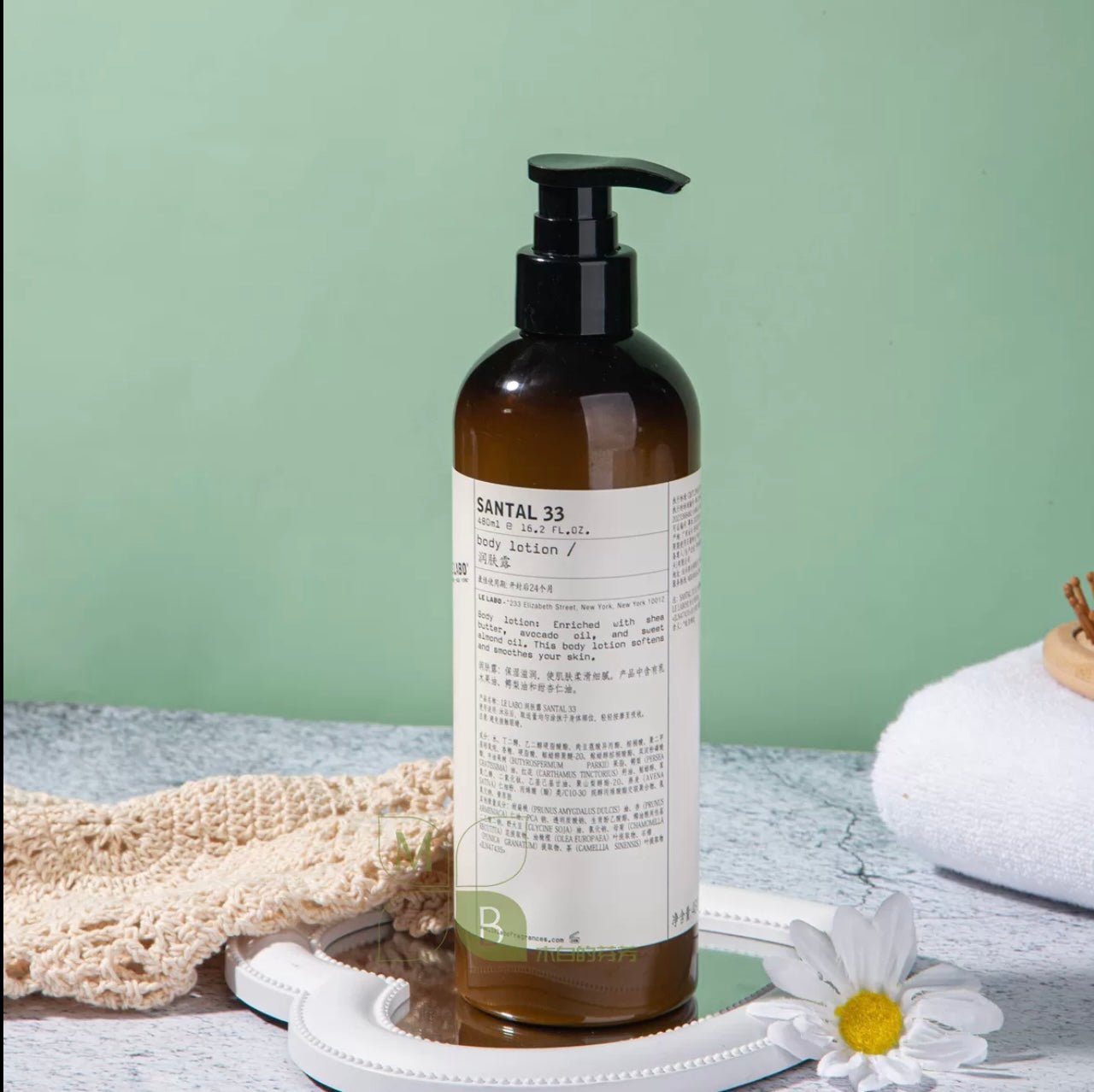 LE LABO SANTAL 33 body lotion, hotel-shampoo-conditioner