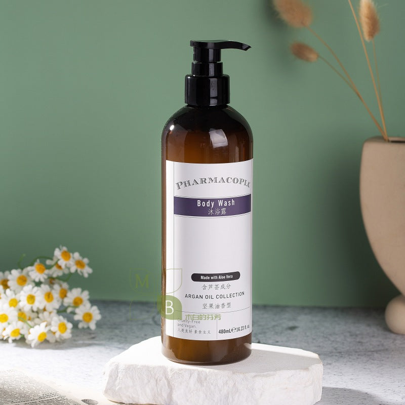 PHARMACOPIA body lotion, hotel-shampoo-conditioner