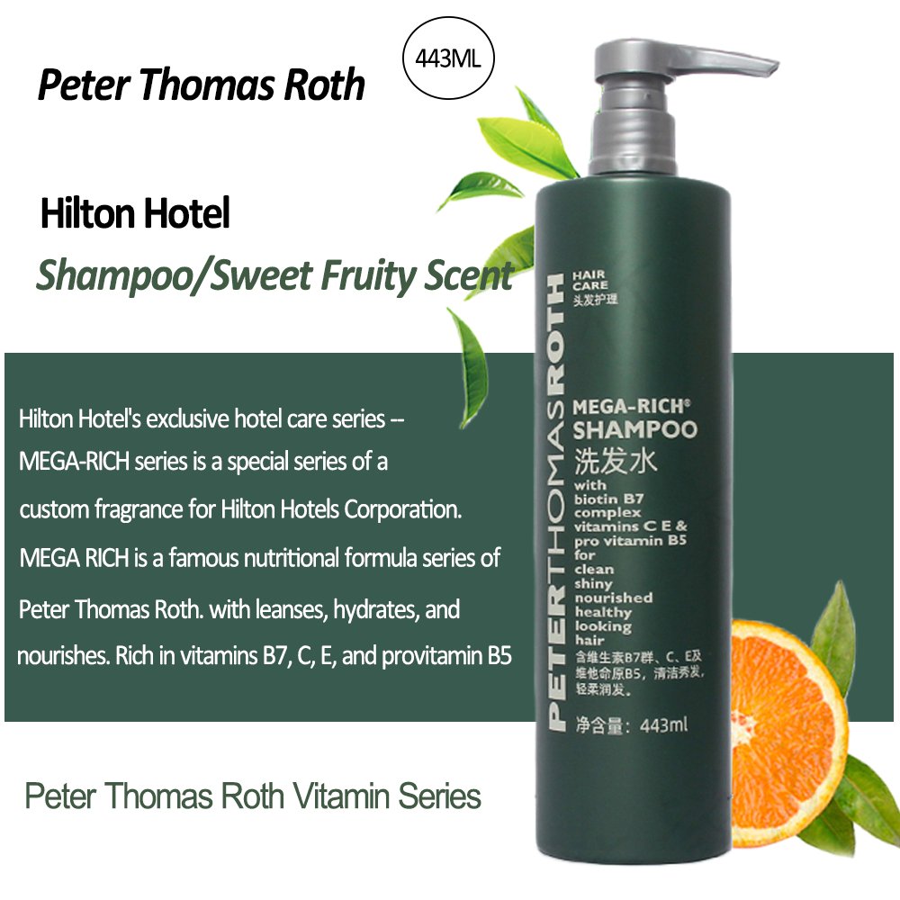 Peter Thomas Roth body lotion, hotel-shampoo-conditioner