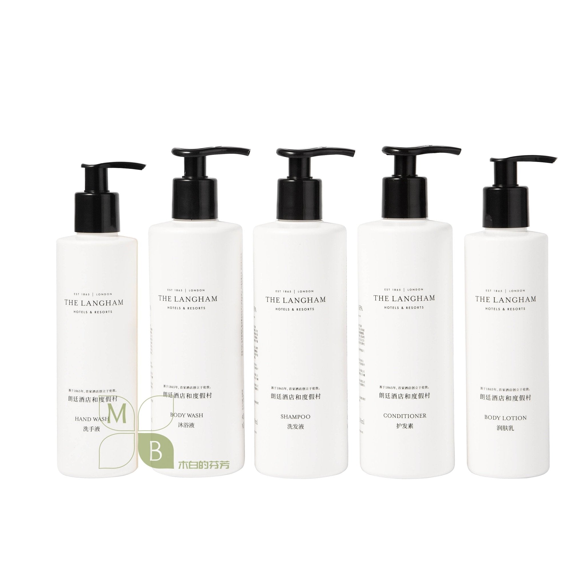 THE LANGHAM body lotion, hotel-shampoo-conditioner