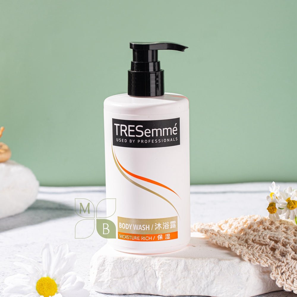 TRESemme body lotion, hotel-shampoo-conditioner