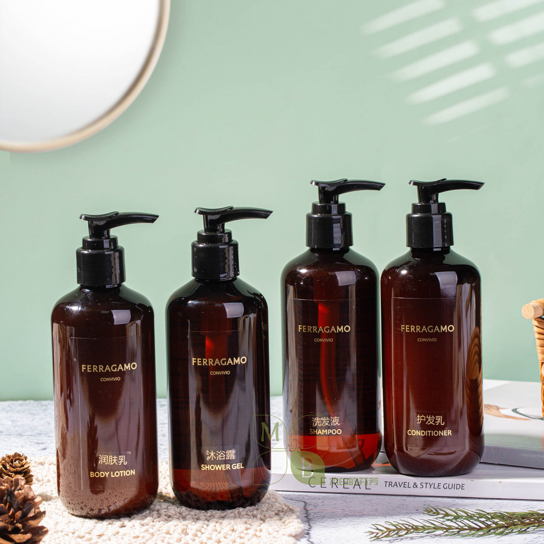 Mövenpick by Accor Shampoo &amp; Shower Gel &amp; Conditioner &amp; Body Lotion 280ML FERRAGAMO
