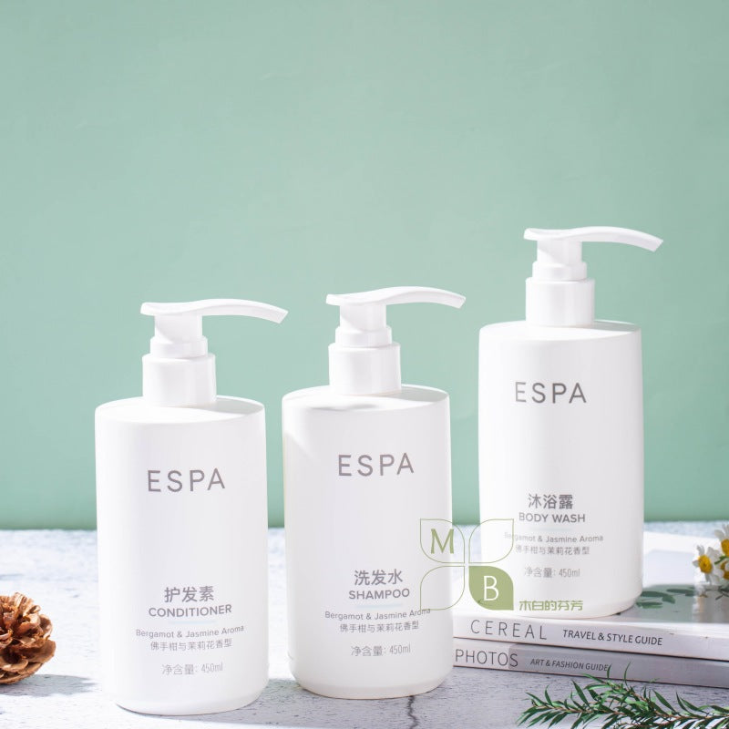 Atour Hotel Shampoo & Conditioner & Body Wash 450ML ESPA Bergamot & Jasmine Aroma