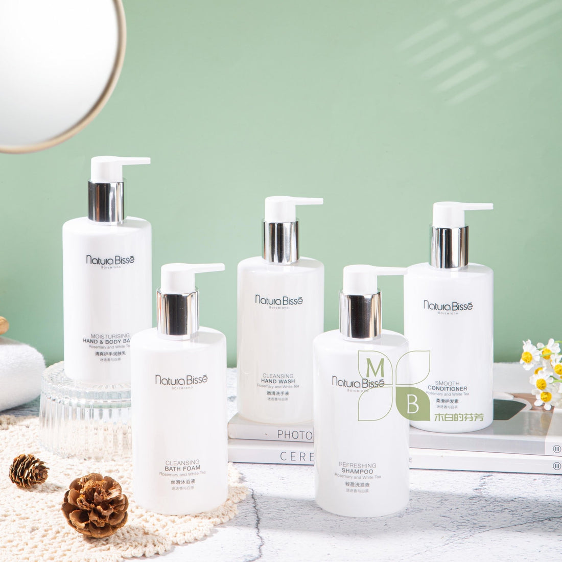 NATURA BISSE Shampoo & Shower Gel & Conditioner & Body Lotion & Hand Wash 300ML