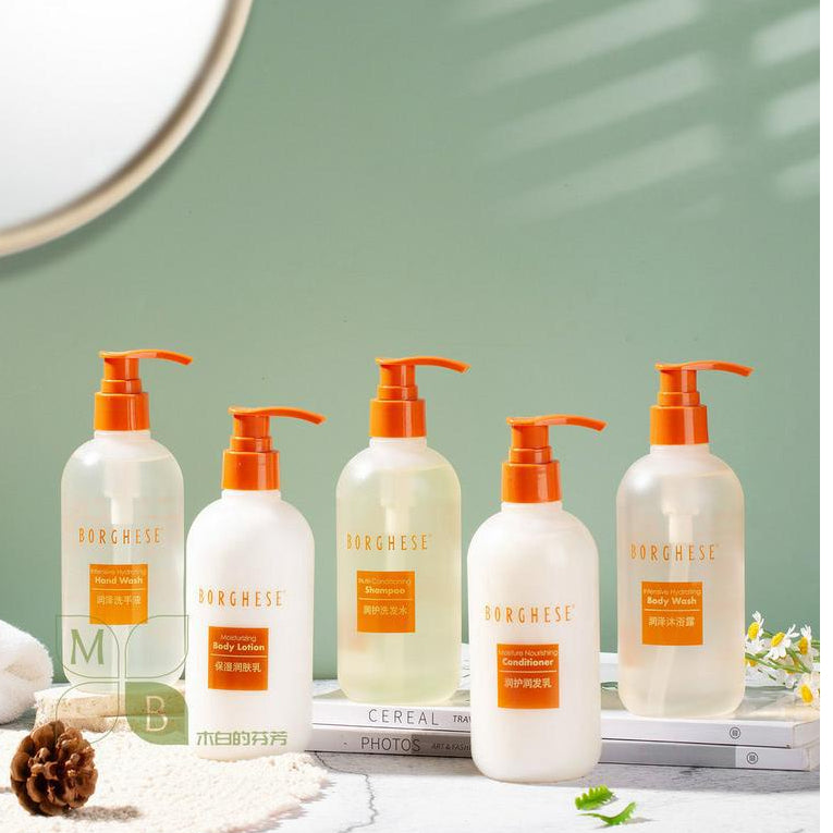 Crowne Plaza Hotel Shampoo &amp; Gel de Banho &amp; Condicionador &amp; Loção Corporal &amp; Sabonete Líquido para as Mãos 300ML BORGHESE 