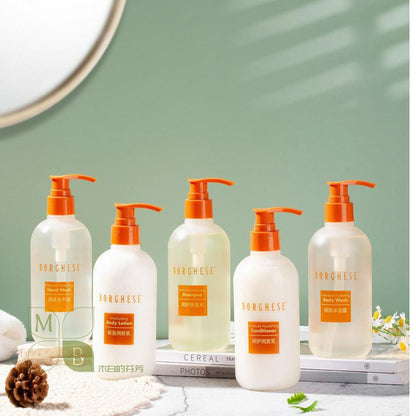 Crowne Plaza Hotel Shampoo &amp; Gel de Banho &amp; Condicionador &amp; Loção Corporal &amp; Sabonete Líquido para as Mãos 300ML BORGHESE 