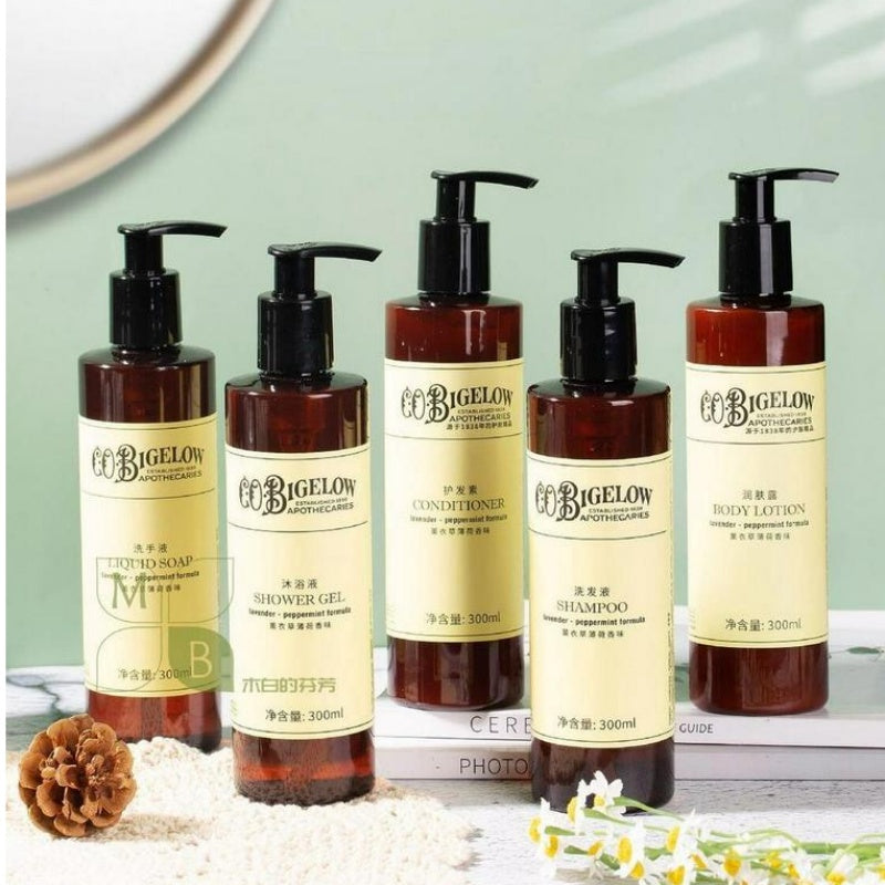 Pullman Hotel Shampoo & Conditioner & Shower Gel & Body Lotion & Hand Wash 300ML C.O. Bigelow