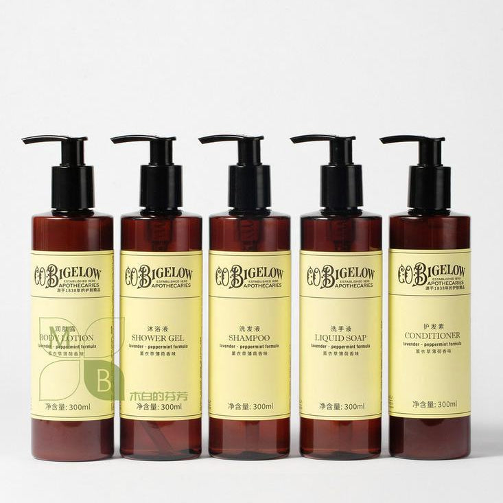 Pullman Hotel Shampoo e Condicionador e Gel de Banho e Loção Corporal e Sabonete Líquido para as Mãos 300ML CO Bigelow 