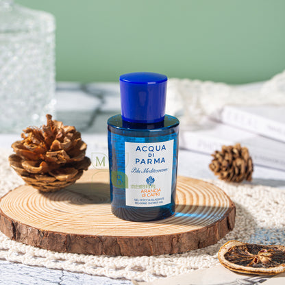 Acqua Di Parma body lotion, hotel-shampoo-conditioner