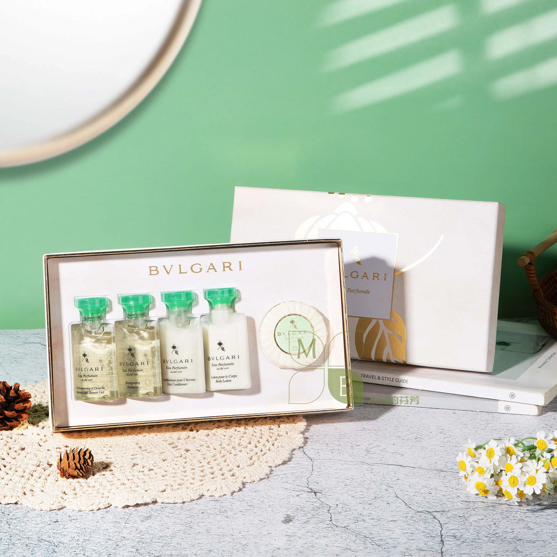 BVLGARI Hair &amp; Body Set Green Tea (40ML Each)