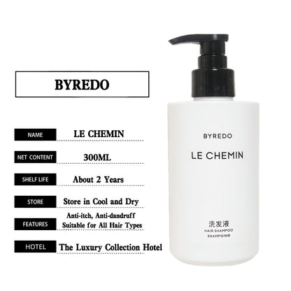 BYREDO body lotion, hotel-shampoo-conditioner, LE CHEMIN