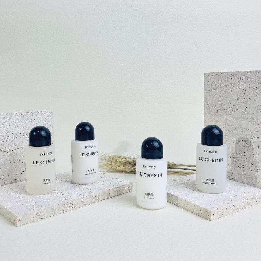 BYREDO body lotion, hotel-shampoo-conditioner, LE CHEMIN