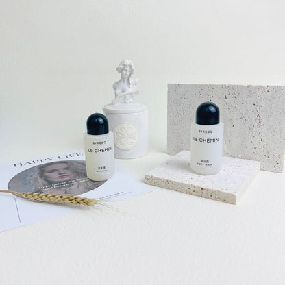 BYREDO body lotion, hotel-shampoo-conditioner, LE CHEMIN