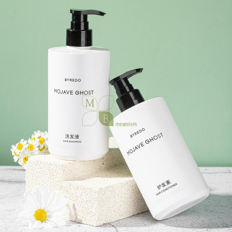 BYREDO body lotion, BYREDO MOJAVE GHOST, BYREDO Shampoo, hotel-shampoo-conditioner
