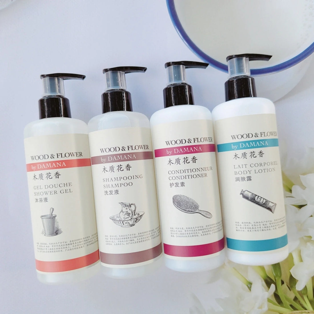 DAMANA Shampoo, Duschgel, Conditioner, Body Lotion oder Handseife 300ML