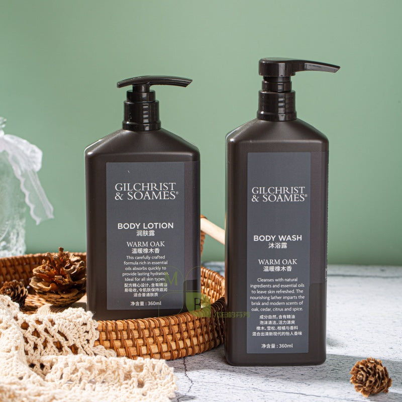 GILCHRIST & SOAMES body lotion, hotel-shampoo-conditioner