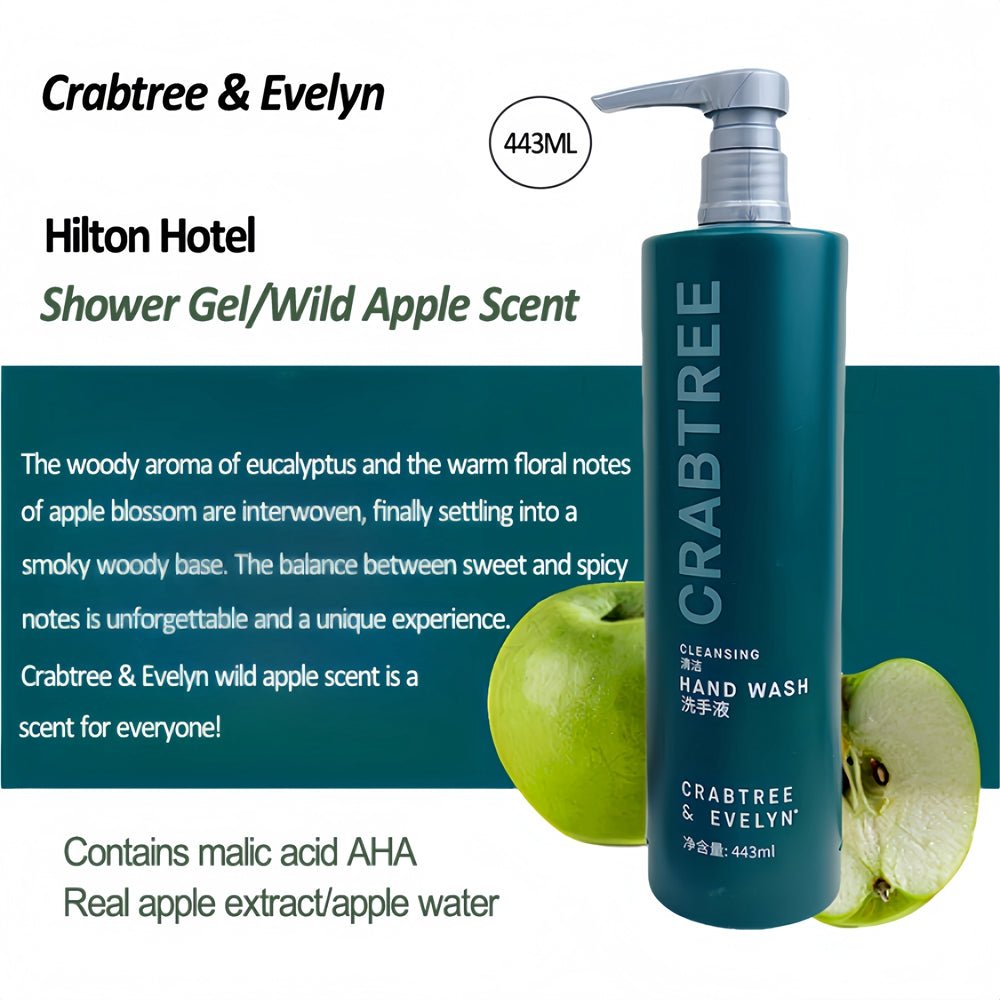 Crabtree and Evelyn body lotion, Hiltion, hotel-shampoo-conditioner