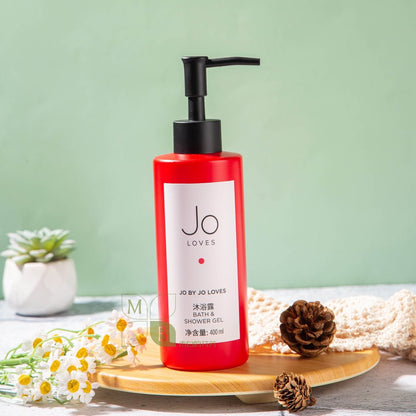JO LOVES body lotion, hotel-shampoo-conditioner