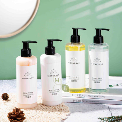 Meipeng Luxury Hotel Shampoo &amp; Conditioner &amp; Shower Gel &amp; Body Lotion 300ML BIENVENUE